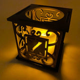 Wood Monogram Lantern - All 26 Letters of the Alphabet. - KULTURE PRINT HOUSE
