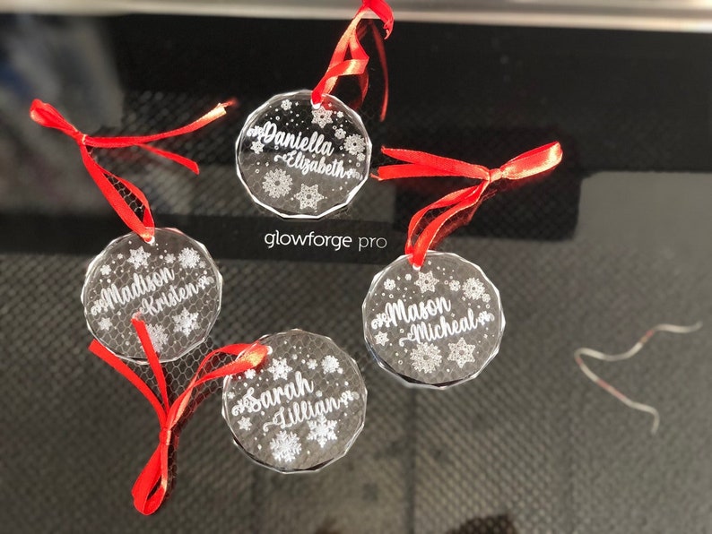 Personalized Crystal Ornaments - Laser Engraved - KULTURE PRINT HOUSE