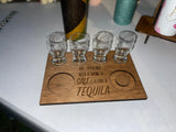 Tequila Flight Tray, party gift, taco Tuesday, wood tray,tequila board