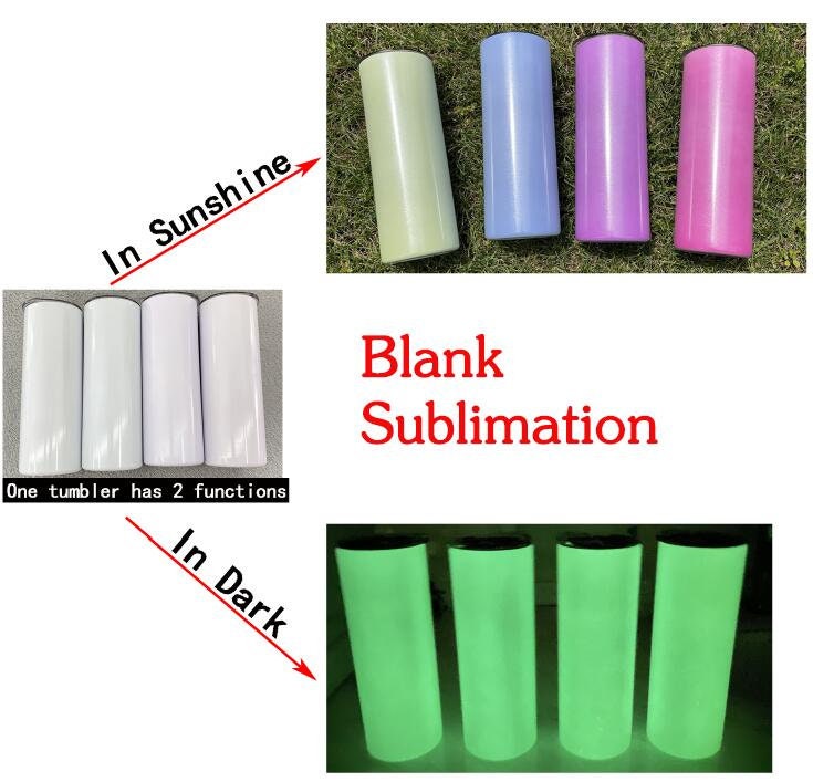 Sublimation Blank 20OZ Uv Color Changing & Glow in the Dark Stainless Steel Sublimation Tumbler - READY TO SHIP