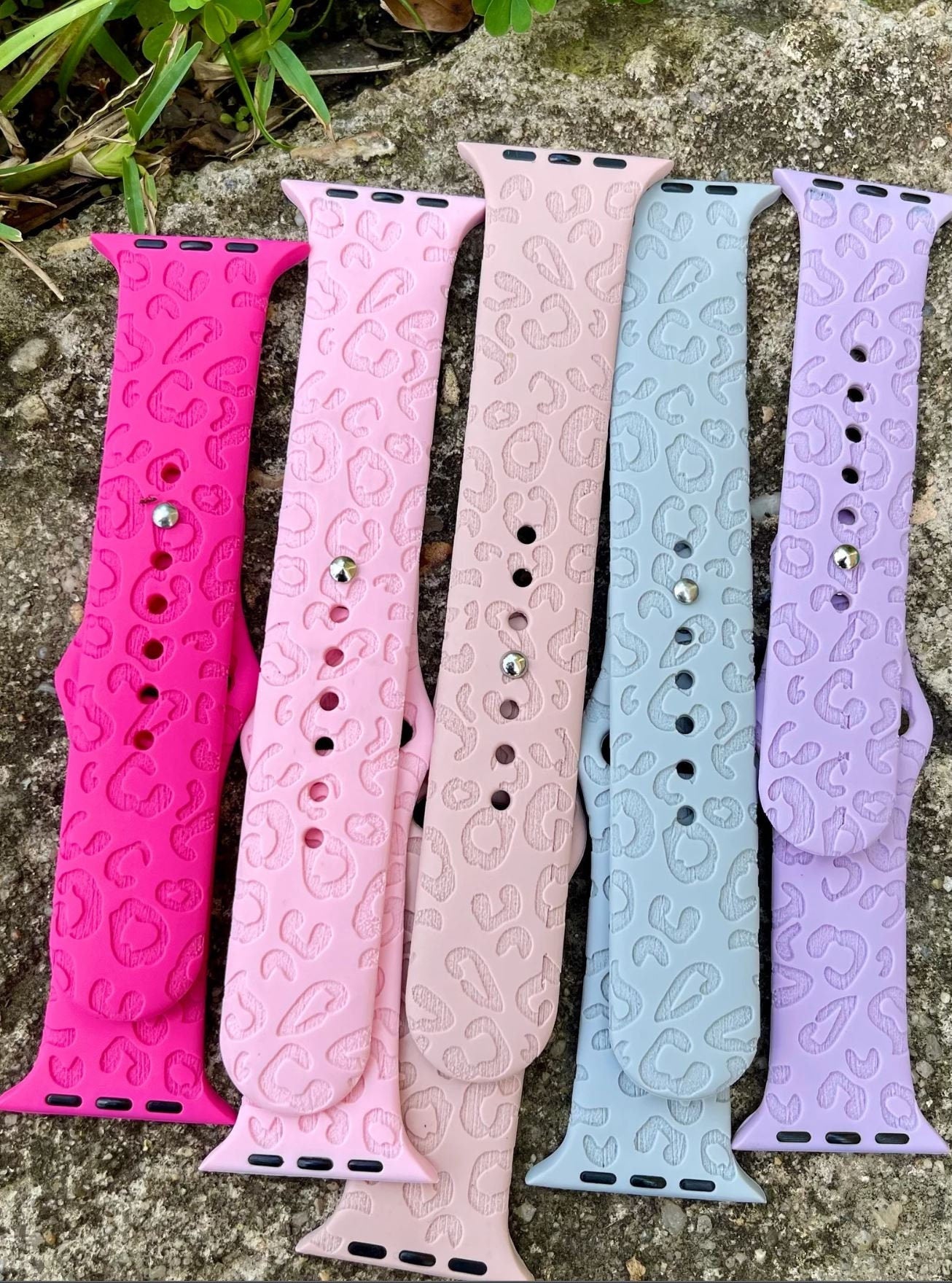 Leopard Print Engraved Watch Strap Compatible with Apple Watch