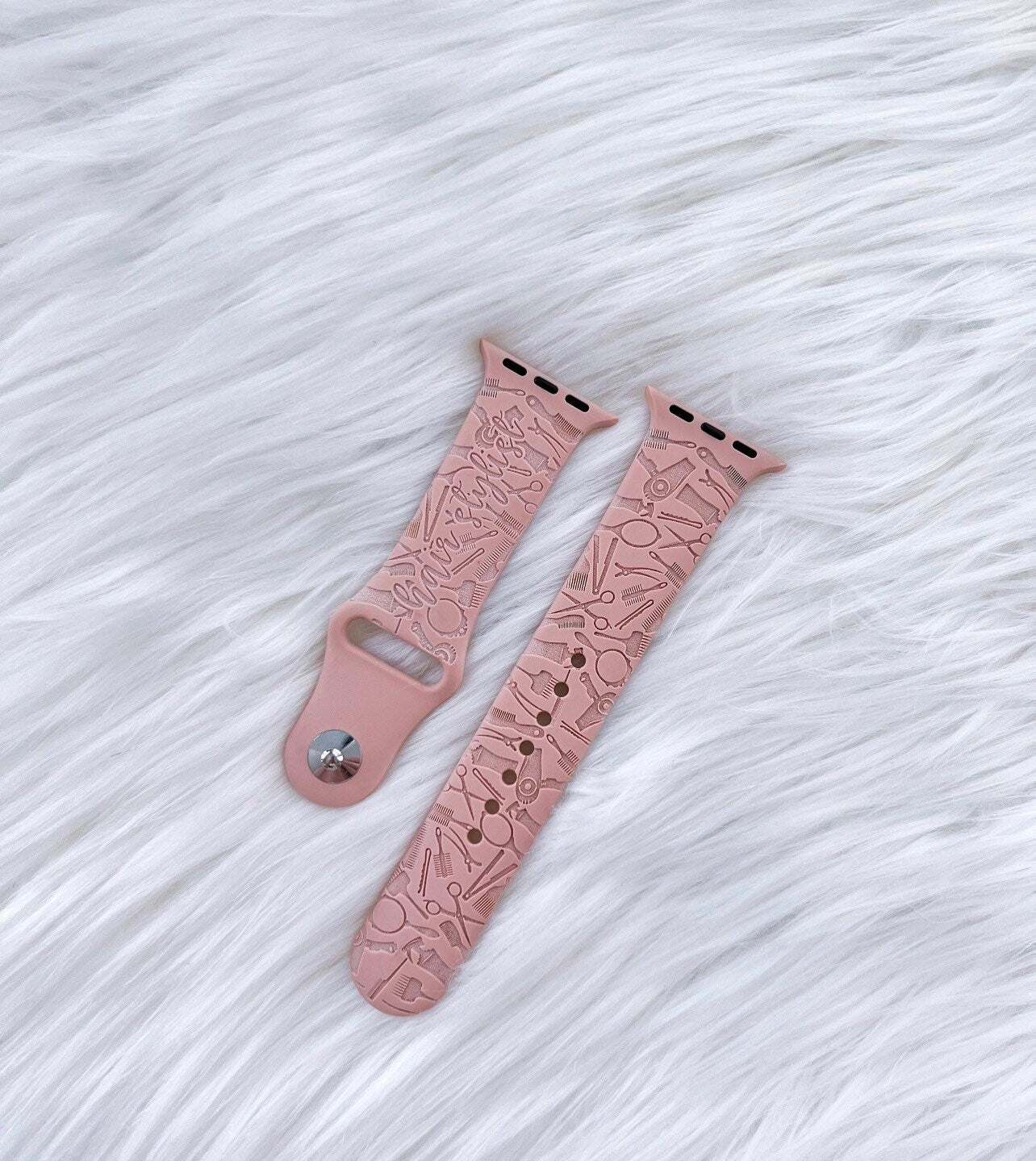 Hair stylist Print Engraved Watch Strap Compatible with Apple Watch Bands Series 1 2 3 4 5 6 7 SE Watch Band, 38mm 40mm 42mm 44mm