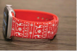 Ugly Sweater Print Engraved Watch Strap Compatible with Apple Watch Bands Series 1 2 3 4 5 6 7 SE Watch Band, 38mm 40mm 42mm 44mm